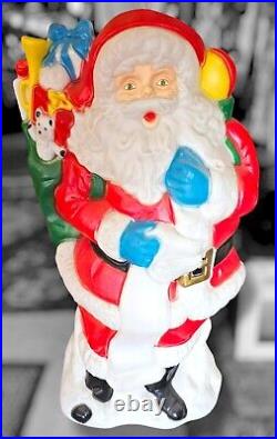 Vintage Santas Best 42 Blow Mold Christmas Plastic Lighted HUGE One Owner