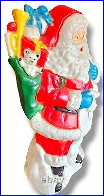 Vintage Santas Best 42 Blow Mold Christmas Plastic Lighted HUGE One Owner