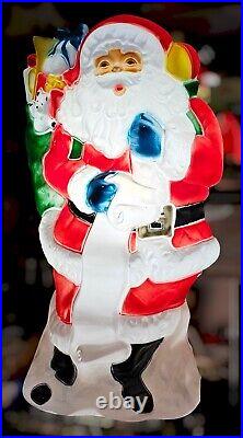 Vintage Santas Best 42 Blow Mold Christmas Plastic Lighted HUGE One Owner