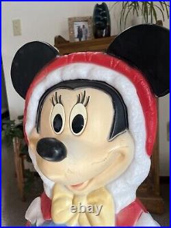 Vintage Santas Best Minnie Mouse Caroler 32 Lighted Christmas Blow Mold