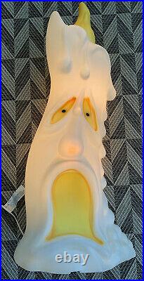 Vintage Scared Melting Candle Blow Mold 2 Sided Face 36 Halloween Holiday Yard