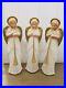 Vintage Set Of 3 Blow Mold Angels w Trumpets 34 Tall Christmas