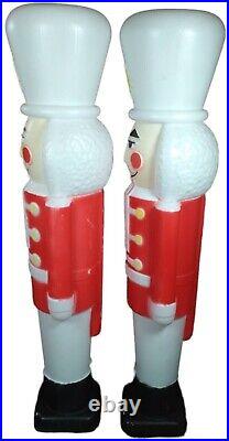 Vintage Set of 2 Union Products 30 Nutcracker/Toy soldier Christmas Blow Molds