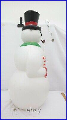 Vintage Snowman Lighted Blow Mold Large Plastic Christmas Yard Decoration EL