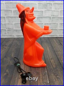 Vintage TICO TOYS 12-1/2 Table Top Blow Mold Witch Halloween Missing Pumpkin