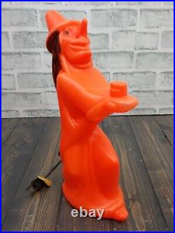 Vintage TICO TOYS 12-1/2 Table Top Blow Mold Witch Halloween Missing Pumpkin