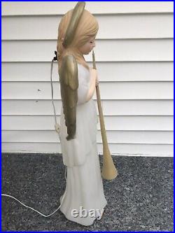 Vintage TPI Angel Choir with Horn Trumpet Nativity Lighted Blow Mold Christmas 34