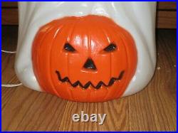 Vintage TPI Ghost with Pumpkin 33 Halloween Blow Mold Yard Light Up Decoration