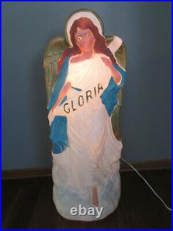 Vintage TPI Gloria Angel Christmas Lighted Plastic Blow Mold 34 Tall