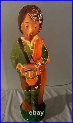Vintage TPI LITTLE DRUMMER BOY Blow Mold 30 Tall with drumsticks Canada 4955 XMAS