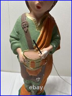 Vintage TPI LITTLE DRUMMER BOY Blow Mold 30 Tall with drumsticks Canada 4955 XMAS