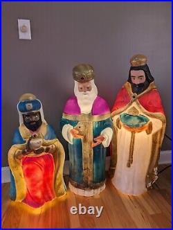 Vintage TPI Nativity Set 3 Wise Men Blow Molds Christmas Decor Wiseman