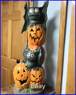Vintage Trendmaster Bat and Pumpkin Totem Stack Halloween Foam Mold 1993