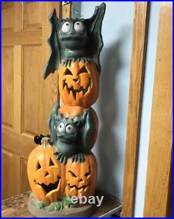 Vintage Trendmaster Bat and Pumpkin Totem Stack Halloween Foam Mold 1993