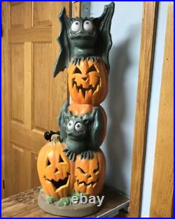 Vintage Trendmaster Bat and Pumpkin Totem Stack Halloween Foam Mold 1993