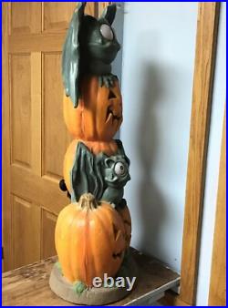 Vintage Trendmaster Bat and Pumpkin Totem Stack Halloween Foam Mold 1993