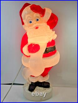 Vintage Union 43 Santa Reading List Lighted Blow Mold