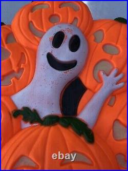 Vintage Union Halloween Blow Mold Wreath Don Featherstone Pumpkin Ghost