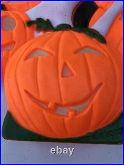 Vintage Union Halloween Blow Mold Wreath Don Featherstone Pumpkin Ghost