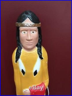Vintage Union Plastics DON FEATHERSTONE Thanksgiving INDIAN Lighted Blow Mold