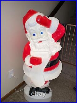 Vintage Union Products 44 Santa With List Blow Mold Christmas