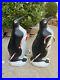 Vintage Union Products Blow Mold 7404 22 Penguin Candy Cane Christmas Lot Of 2