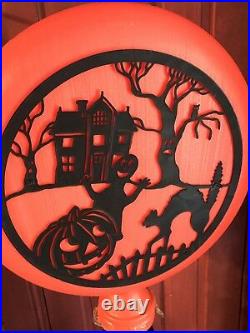 Vintage Union Products Halloween Silhouette Blow Mold Light Lamp Post