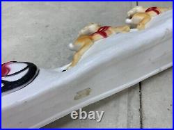 Vintage Union Products Inc Christmas Blow Mold Santa Sleigh Reindeer No Light
