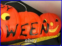 Vintage Union Products Inc. Happy Halloween Pumpkin Blow Mold 33 2 Light New