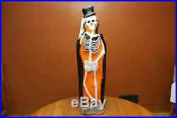 Vintage Union Products Lighted Blow Mold 37 Skeleton Top Hat and Tombstone 1997