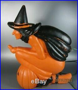 Vintage Witch on Broom Lighted Blow Mold 20 Halloween Don Featherstone 1992