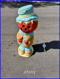 Vintage pumpkin scarecrow Blow Mold 33 Lighted 90's General Foam Nice