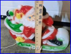 Vtg 1970 Empire Santa Reindeer Sleigh Lighted Table Top Blow Mold Made in USA Vtg 1970 Empire Santa Reindeer Sleigh Lighted Table Top Blow Mold Made in USA