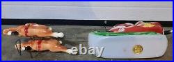Vtg 1970 Empire Santa Reindeer Sleigh Lighted Table Top Blow Mold Made in USA