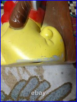 Vtg 34 Santa's Workshop Elf Sign Paint Lighted Christmas Blow Mold General Foam