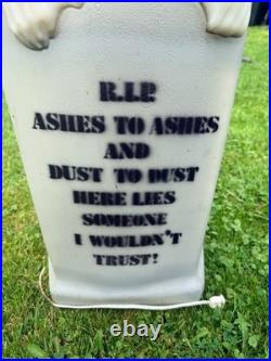Vtg 35 Skeleton Tombstone Blow Mold R. I. P. Ashes to Ashes Empire Halloween USA