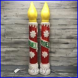 Vtg 38 NOEL CANDLES CHRISTMAS BLOW MOLD LIGHT UP YARD DECOR Tested Working