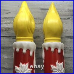 Vtg 38 NOEL CANDLES CHRISTMAS BLOW MOLD LIGHT UP YARD DECOR Tested Working