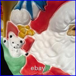 Vtg 42 Santa's Best Santa Christmas Lighted Blow Mold Toy Bag With Presents