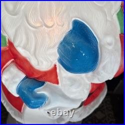 Vtg 42 Santa's Best Santa Christmas Lighted Blow Mold Toy Bag With Presents