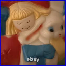 Vtg 42 Santa's Best Santa Christmas Lighted Blow Mold Toy Bag With Presents