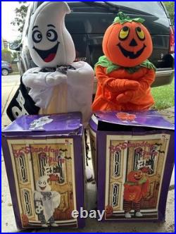 Vtg 90s Kmart Porch Kids 36 Halloween Ghost & Jack-O'-Lantern Door Greeter Box