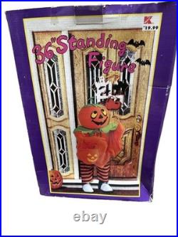 Vtg 90s Kmart Porch Kids 36 Halloween Ghost & Jack-O'-Lantern Door Greeter Box