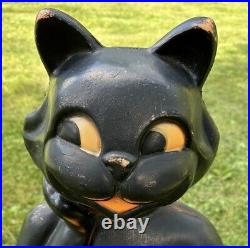 Vtg Black Cat on a Pumpkin Halloween Blow Mold Empire Carolina Enterprises 34