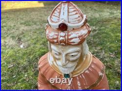 Vtg. Blow Mold Christmas Outdoor Decor 3 Wisemen, Mary, Joseph, 2 animals, Santa