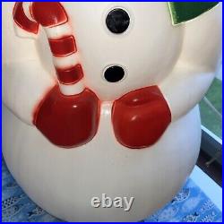 Vtg Blow Mold Frosty Snowman w Pipe 34 Lighted Christmas General Foam Co USA