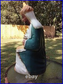 Vtg Christmas Poloron 28 Lighted Wise Man Blow Mold Holiday Nativity Outdoor