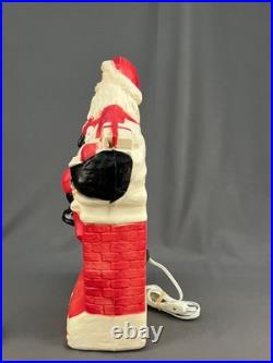 Vtg Dapol 17 Lighted Blow Mold Christmas Santa Sitting Chimney Fireplace Mint