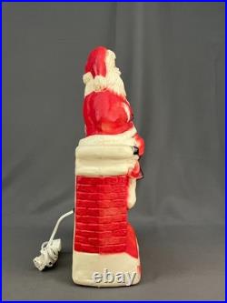 Vtg Dapol 17 Lighted Blow Mold Christmas Santa Sitting Chimney Fireplace Mint