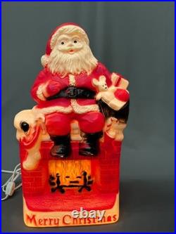 Vtg Dapol 17 Lighted Blow Mold Christmas Santa Sitting Chimney Fireplace Mint Vtg Dapol 17 Lighted Blow Mold Christmas Santa Sitting Chimney Fireplace Mint